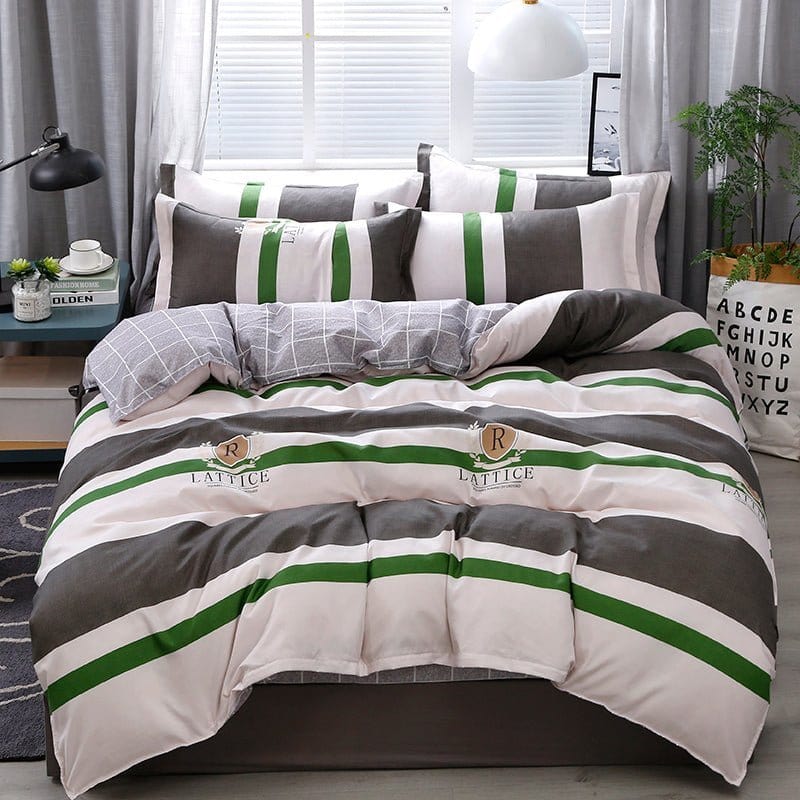 Housse de couette en polyester avec motif géométrique