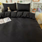 Gros plan sur la texture douce de la housse noire