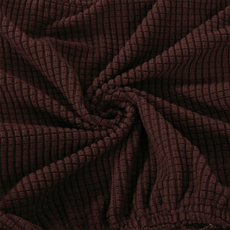 Housse marron imperméable sur fauteuil cabriolet, vue de face