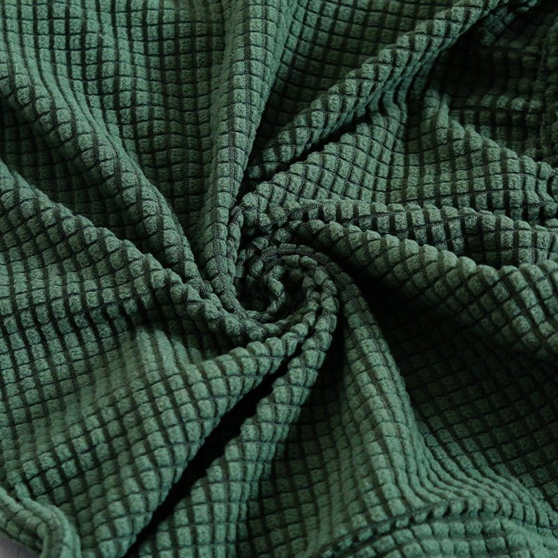Housse verte imperméable sur fauteuil cabriolet, vue de face