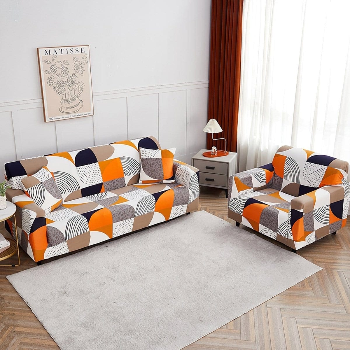 Housse anti-taches en polyester, vue de face