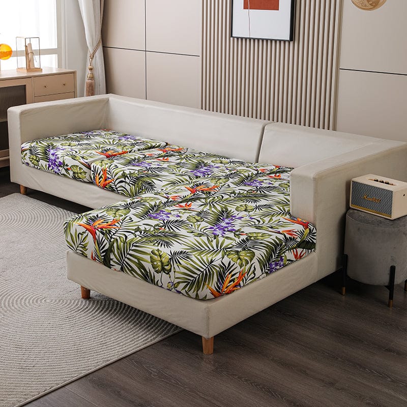 Gros plan sur tissu extensible à motif floral