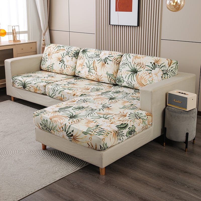 Housse de coussin extensible avec motif floral coloré