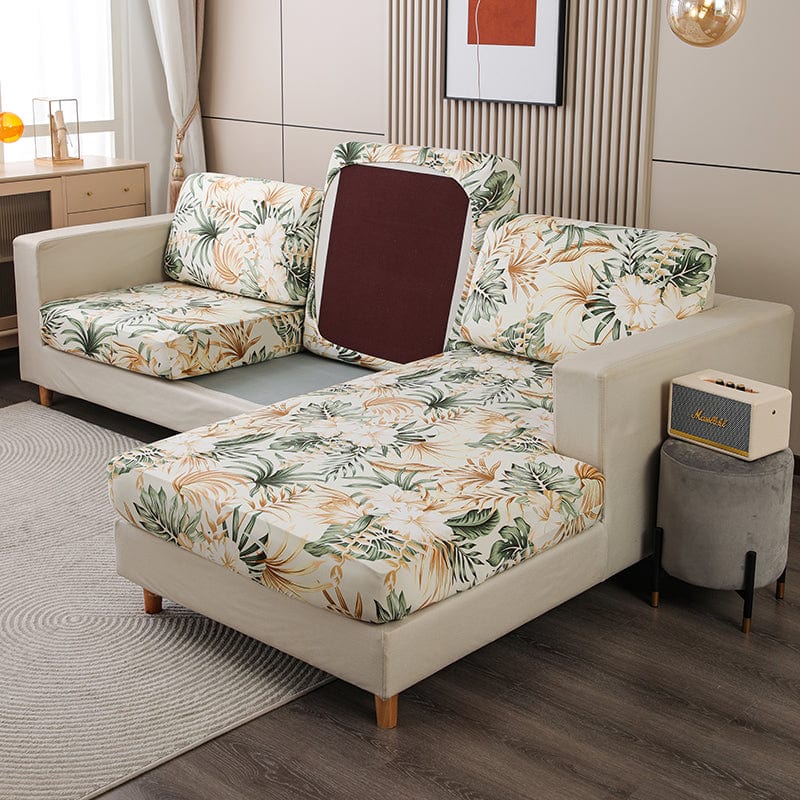 Housse de coussin géométrique sur canapé moderne