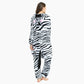 Barboteuse pyjama zèbre avec capuche et oreilles