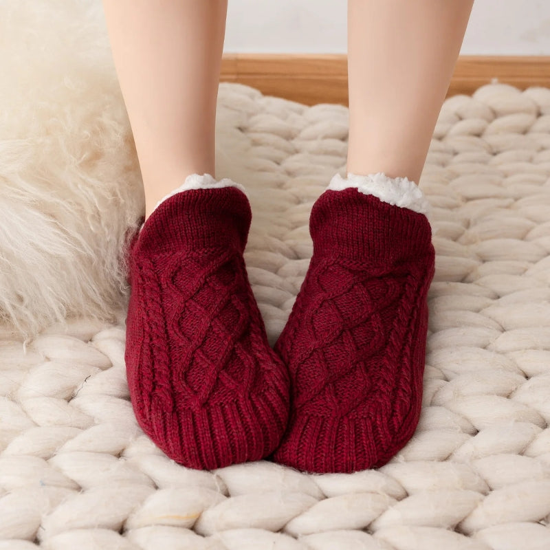 Chaussettes bordeaux antidérapantes en Pilou Pilou pour homme