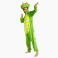 Combi pyjama verte dinosaure avec capuche et cornes