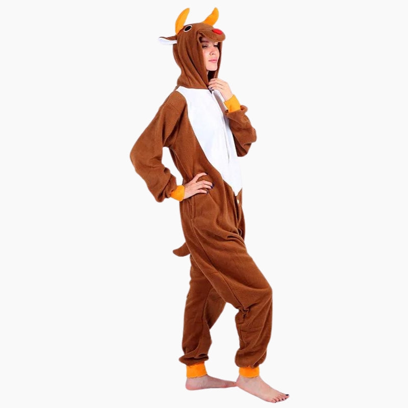 Détail de la capuche renne avec cornes et queue