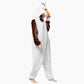 Grenouillère blanche style bonhomme de neige avec capuche carotte