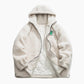 Manteau moumoute blanc avec col montant et poches