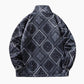 Manteau noir réversible en peluche avec col montant
