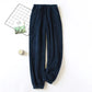 Pantalon pyjama bleu clair en pilou avec cordon de serrage