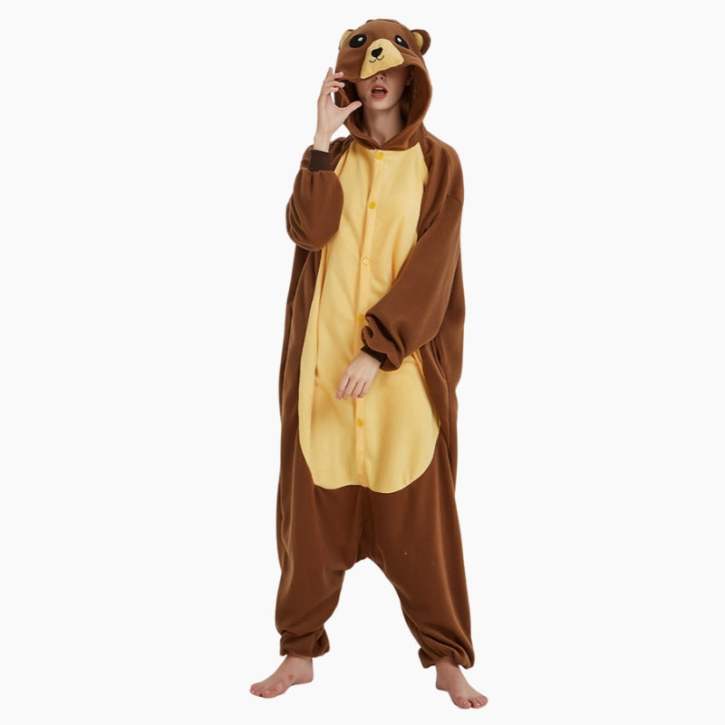 Combinaison ours marron en Pilou Pilou polaire