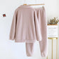 Pyjama mauve clair en Pilou pour femme, vue de face