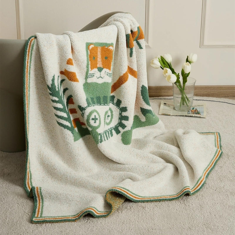 Vue d'ensemble du plaid enfant sur un canapé