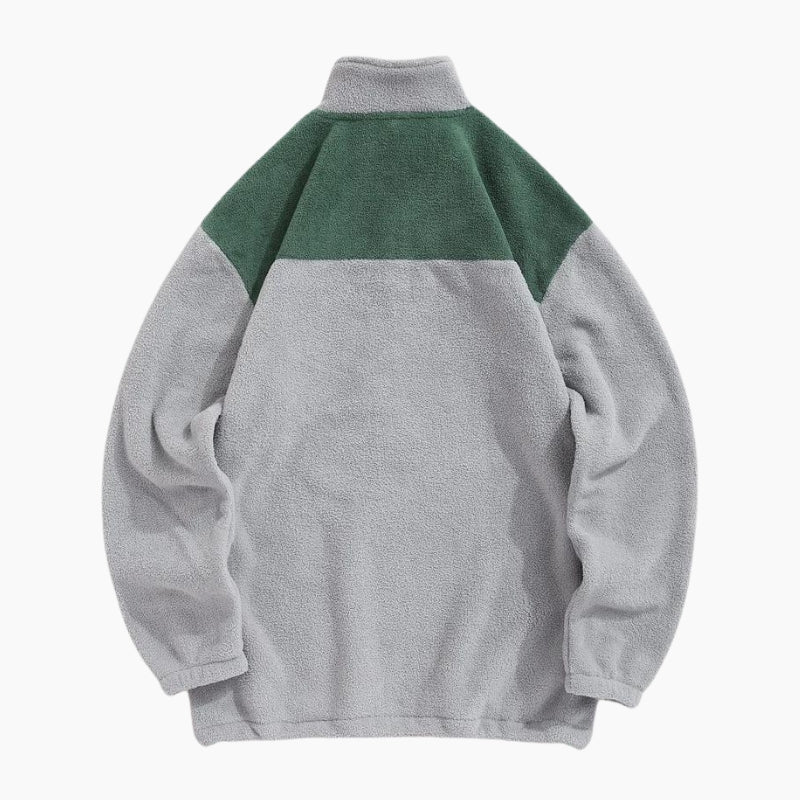 Pull vert et gris en polaire Pilou Pilou pour femme