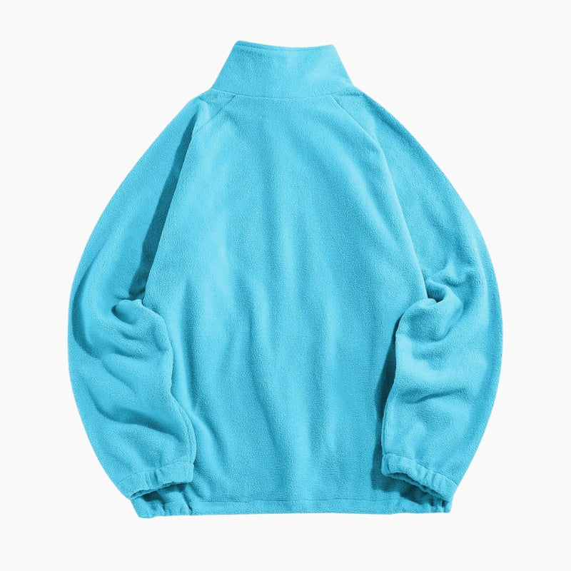 Pull turquoise duveteux pour femme, coupe ample