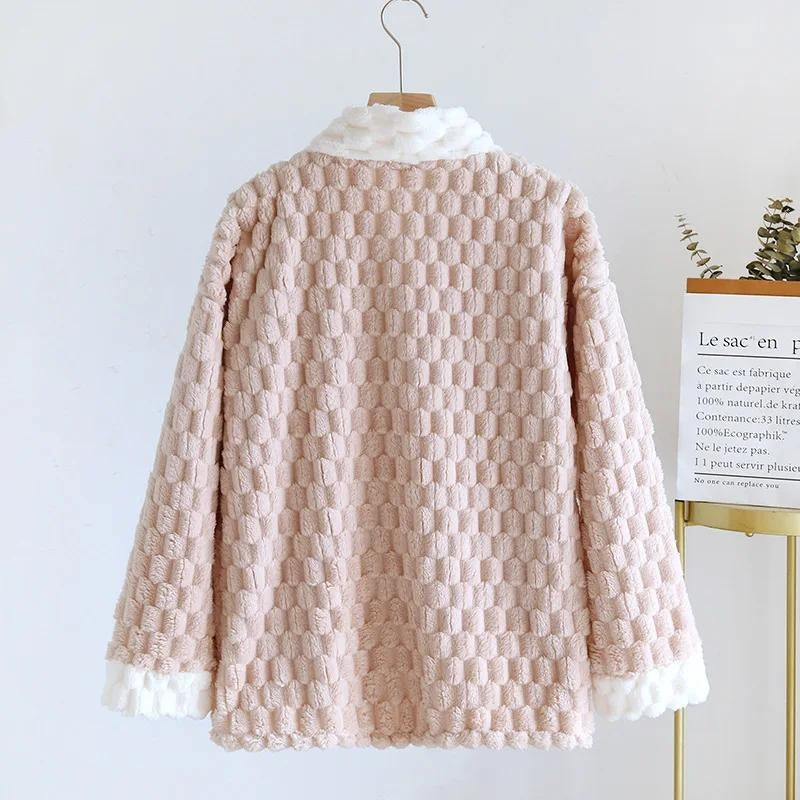 Pull pyjama rose clair en Pilou Pilou avec col V
