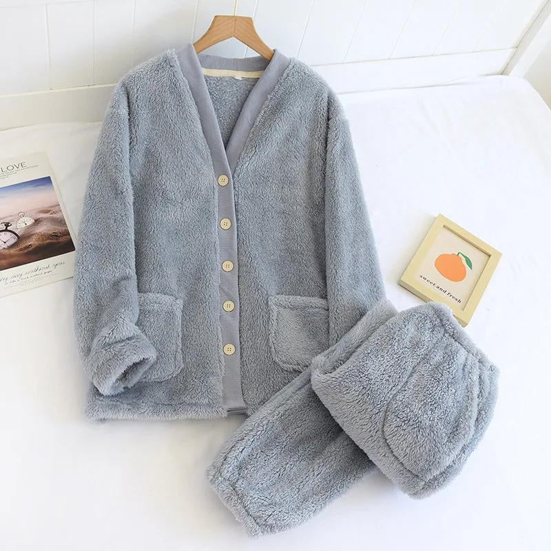 Pyjama crème avec poches et taille élastique