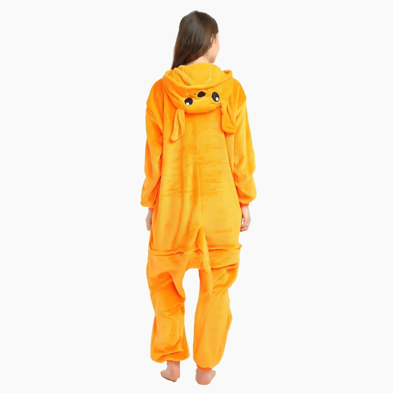 Pyjama grenouillère kangourou adulte avec capuche et oreilles
