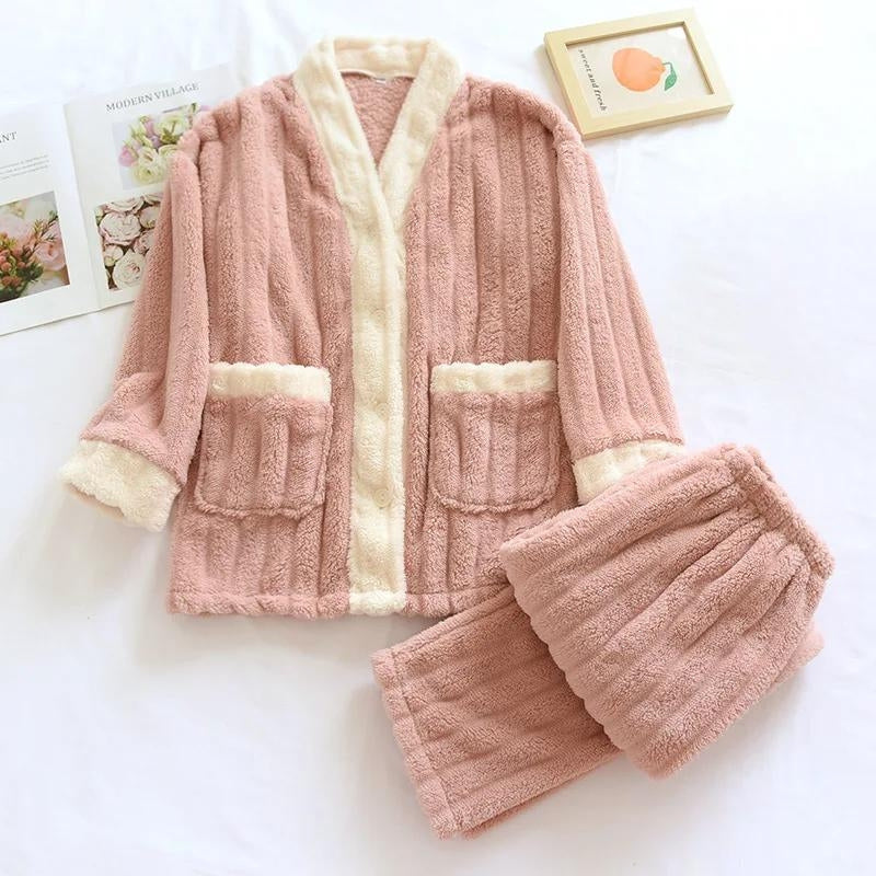 Pyjama Pilou Pilou rose, parfait pour les soirées d'hiver