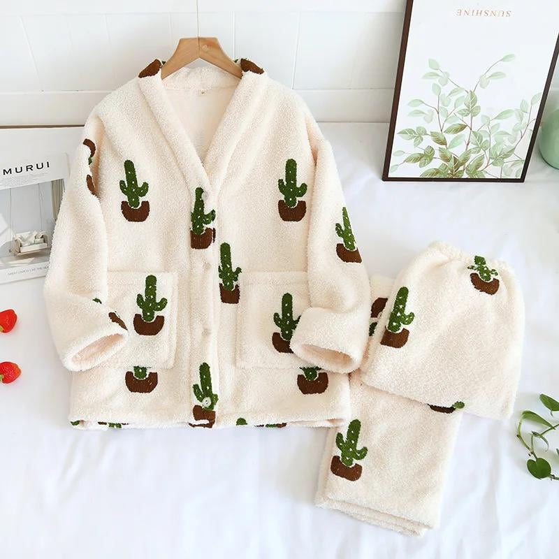 Ensemble pyjama Pilou Pilou avec motifs cactus, vue complète