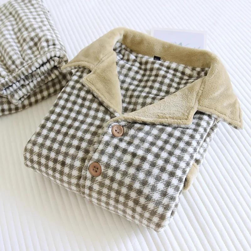 Pyjama homme en polaire, doux et chaud pour la maison