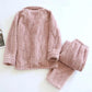 Pyjama rose en sherpa avec boutons et poches avant