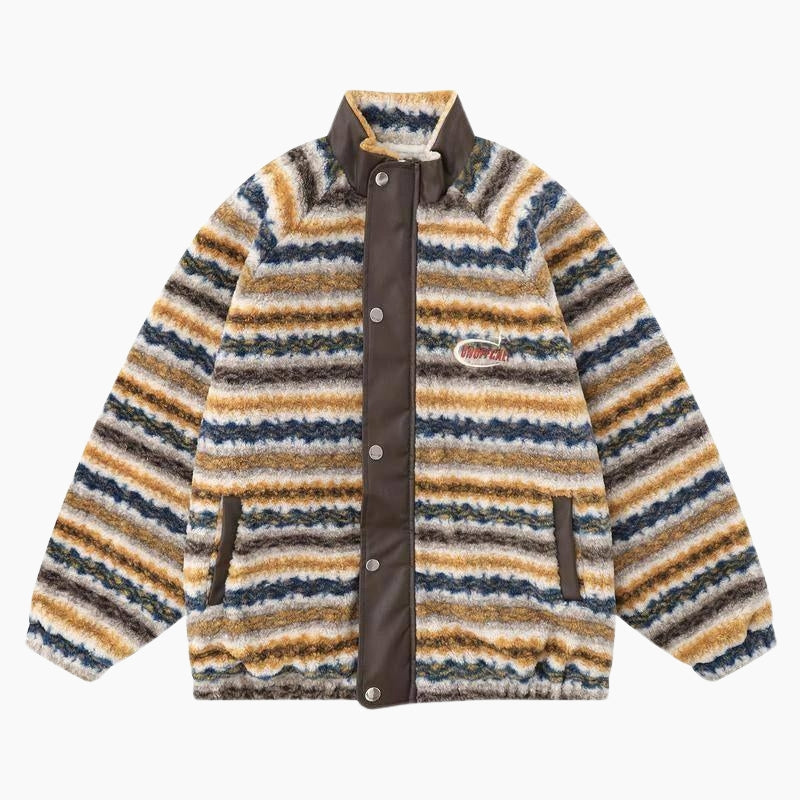 Manteau ethnique Pilou Pilou avec col rond et poches