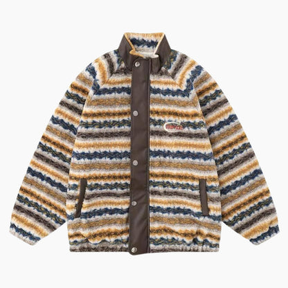 Manteau ethnique Pilou Pilou avec col rond et poches