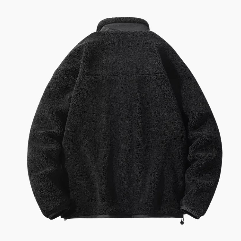 Veste noire rembourrée pour homme avec col montant