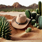 Vue de profil d'un chapeau cowboy en cuir brun