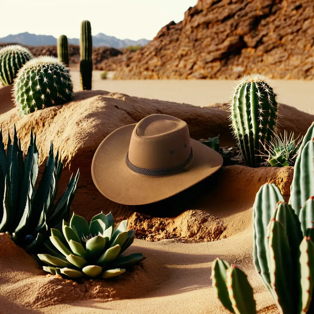 Homme en tenue western avec chapeau cowboy en extérieur