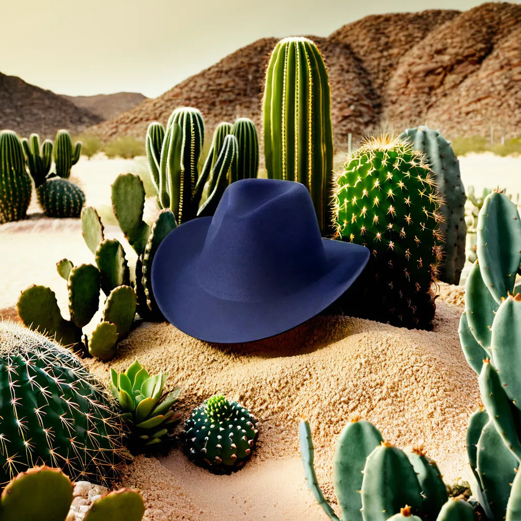 Gros plan sur la texture robuste d'un chapeau cowboy