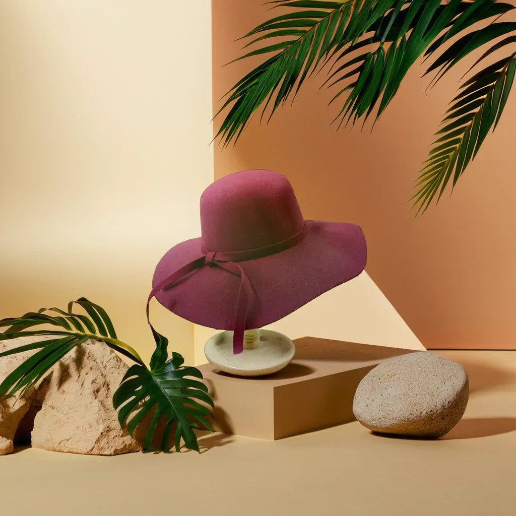Chapeau Fedora femme avec bord large et texture douce