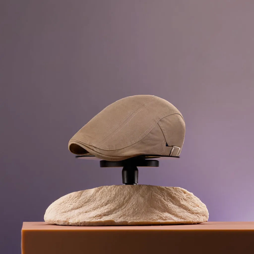 Gros plan sur un béret en coton avec texture visible