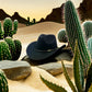 Détail du cordon sur un chapeau cowboy en cuir