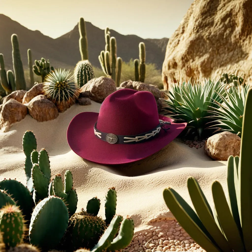 Détail du cordon authentique d'un chapeau cowboy marron