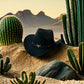 Vue de côté d'un chapeau cowboy avec cordon