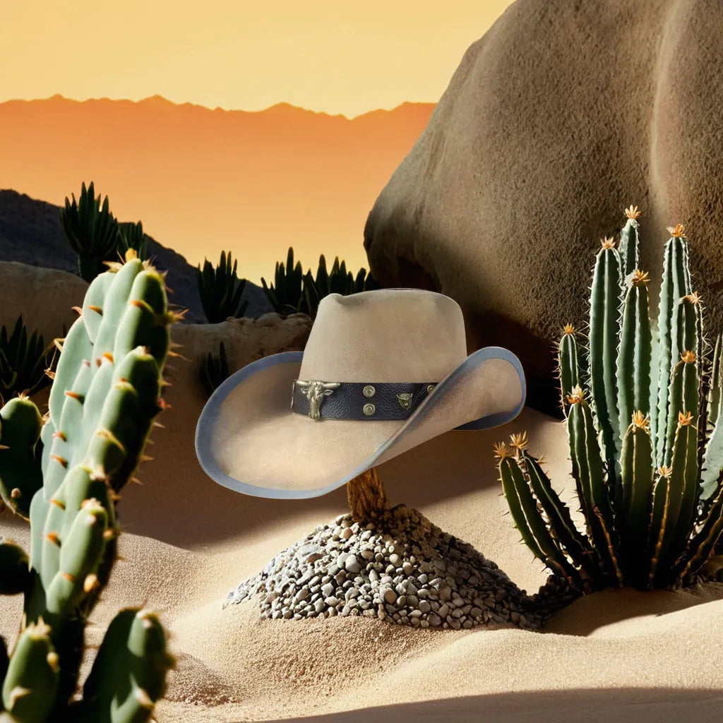 Chapeau Cowboy Cuir Véritable fsw e8b6b2b1 2efd 867e vue latérale