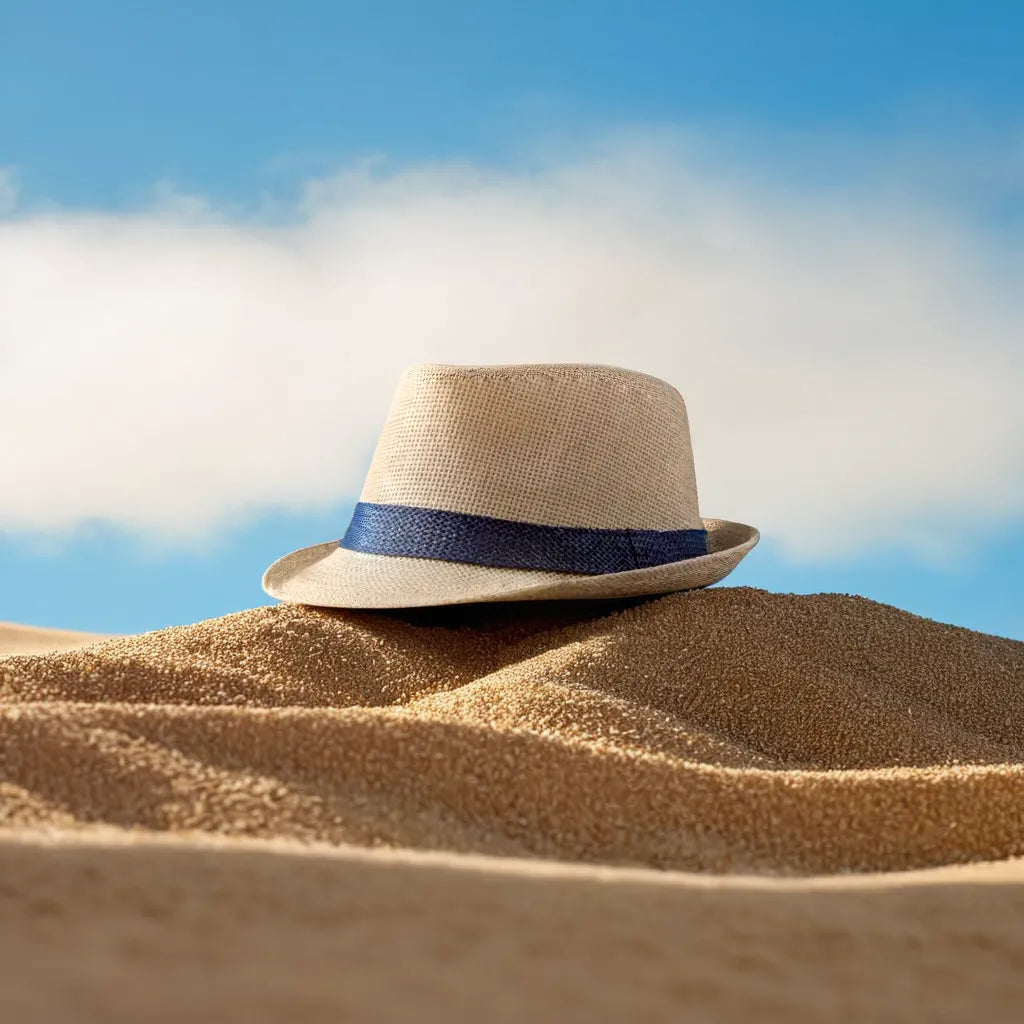 Gros plan sur le tissage fin d'un chapeau de paille