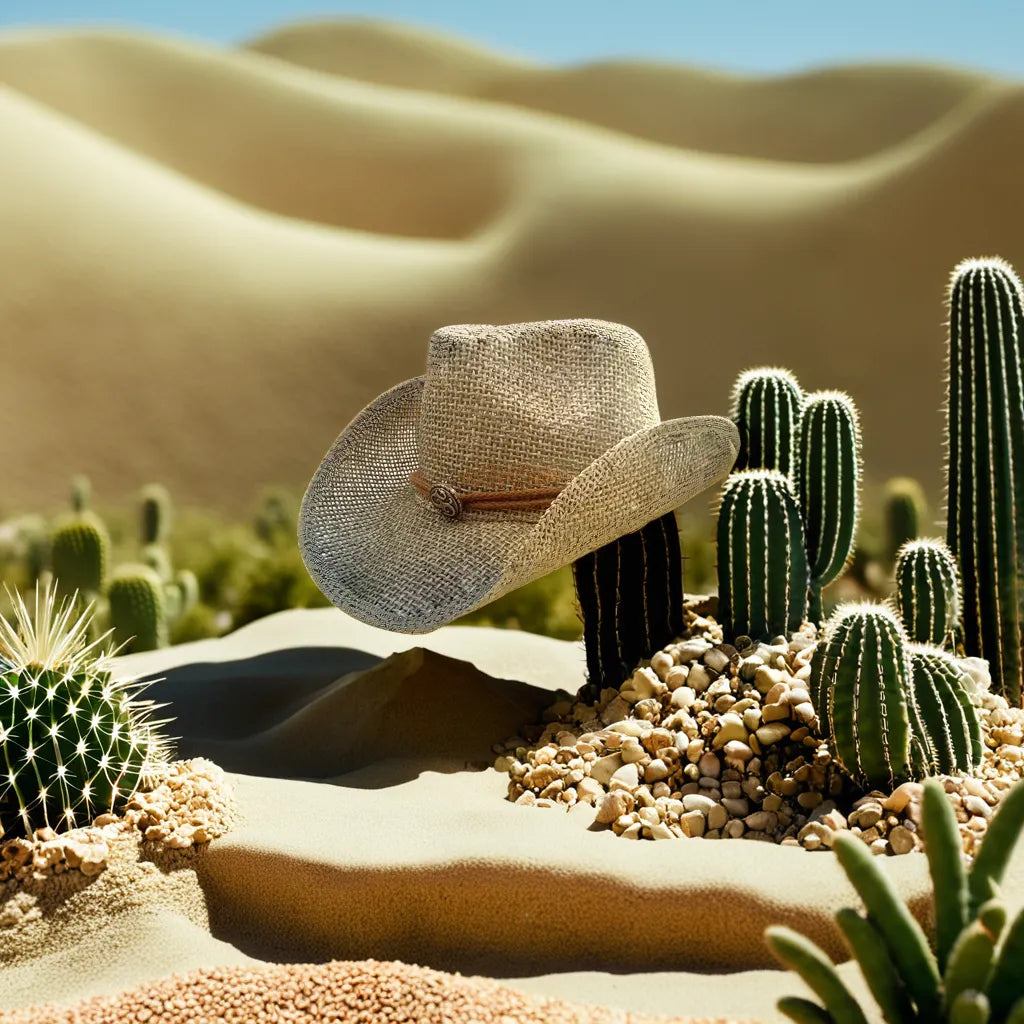 Détail du cordon sur chapeau cowboy en paille
