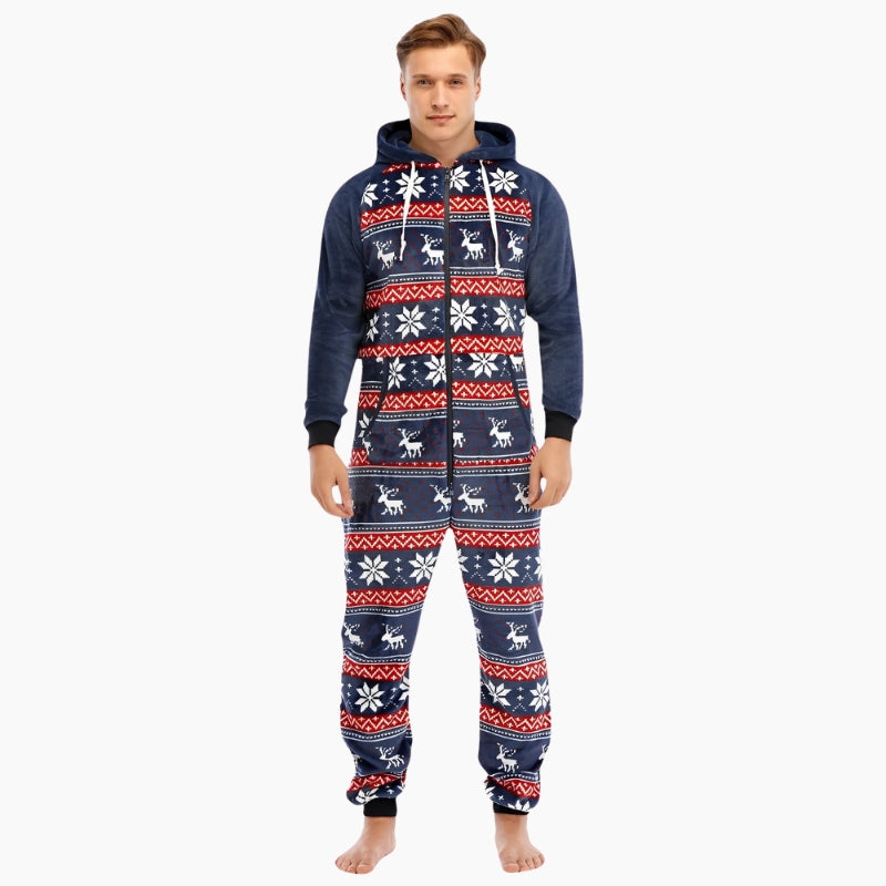 Détail des motifs rouges et blancs sur fond bleu marine