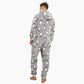 Vue de face d'une combinaison polaire grise pour homme
