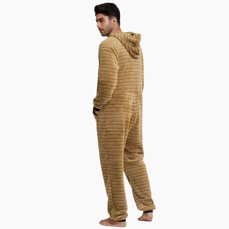 Détail du tissu Pilou Pilou beige matelassé pour homme