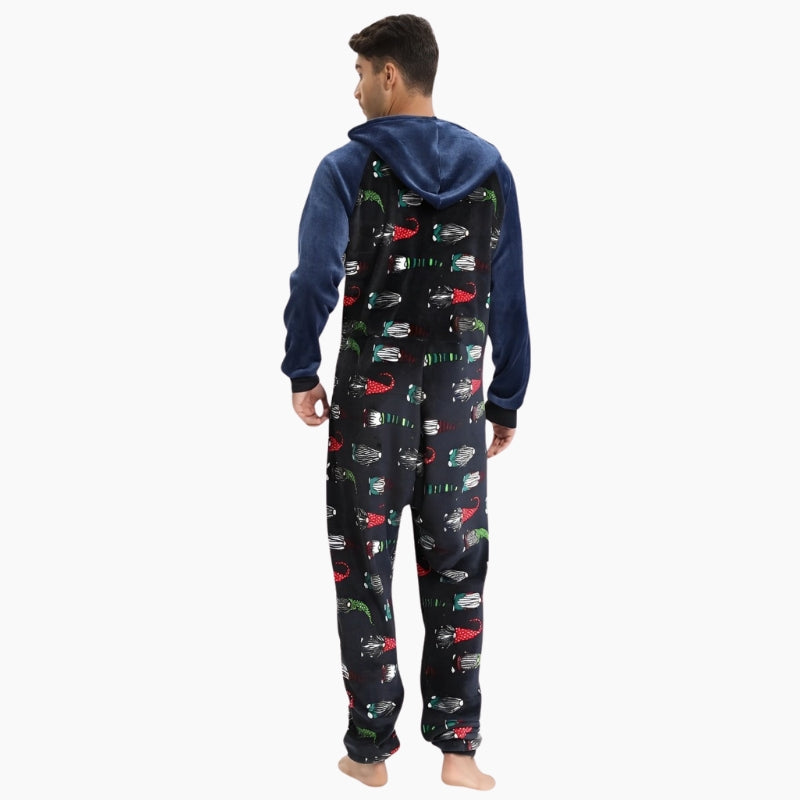 Détail des poignets élastiqués du surpyjama pour homme