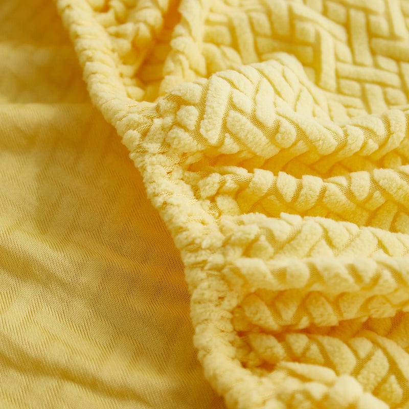 Texture douce et épaisse de la housse polaire en gros plan