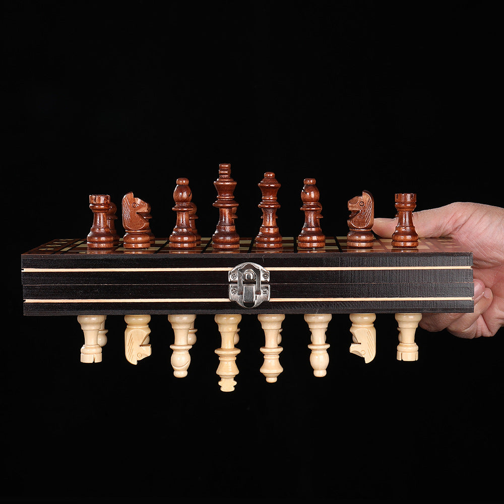 Jeu 3-en-1 magnétique pour échecs, dames, backgammon