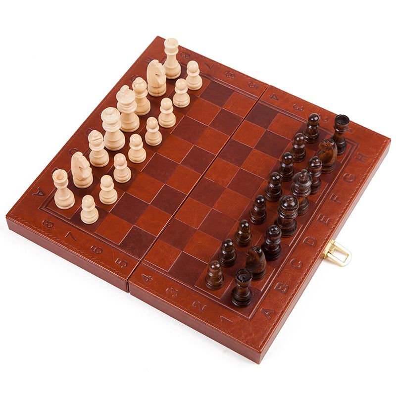 Jeu d'échecs en cuir synthétique, détails des finitions