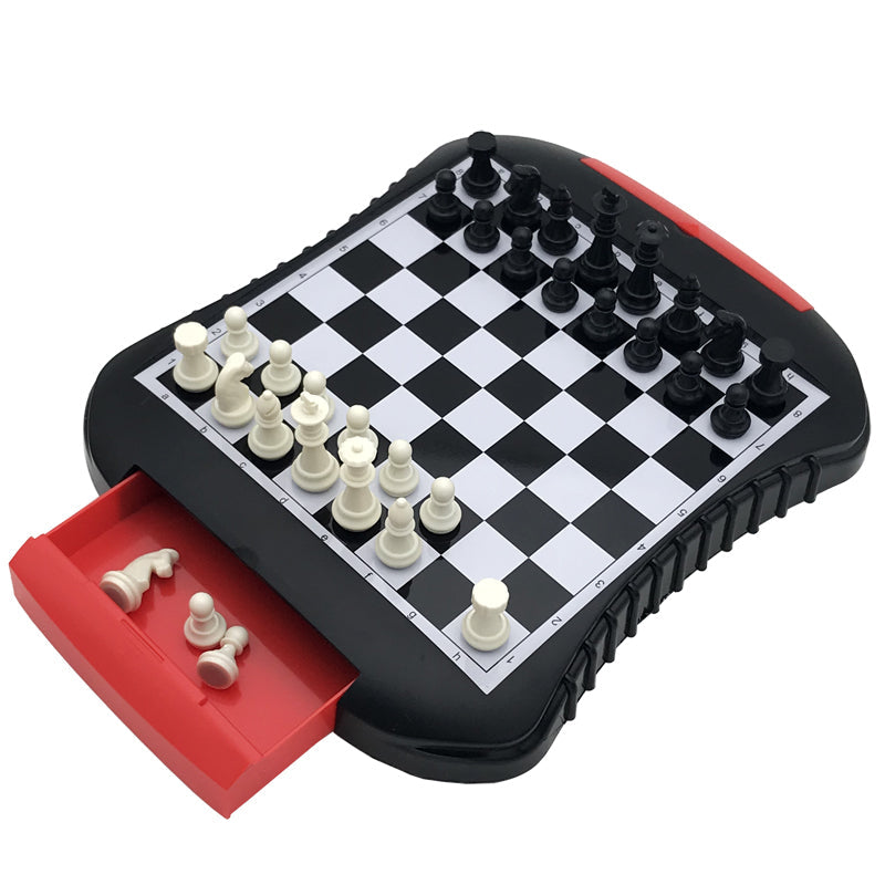 Jeu d'échecs avec tiroirs de rangement intégrés
